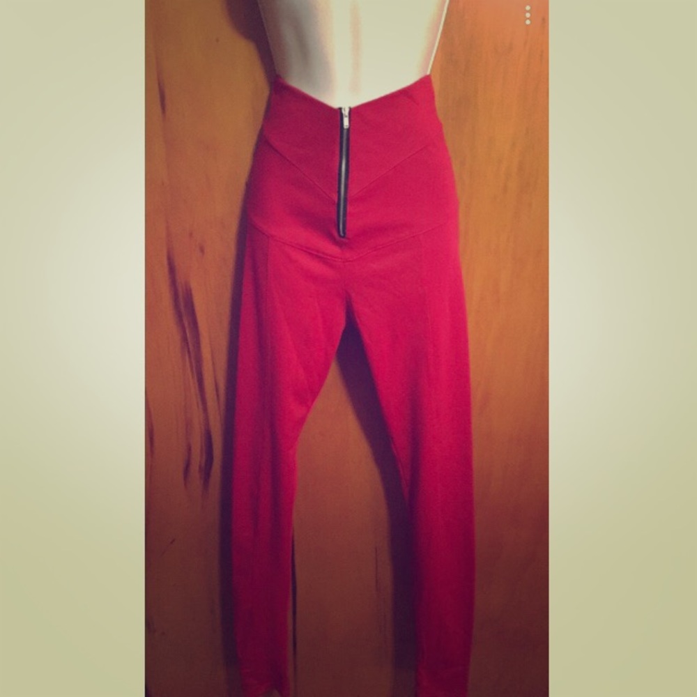 High waisted Red leggings